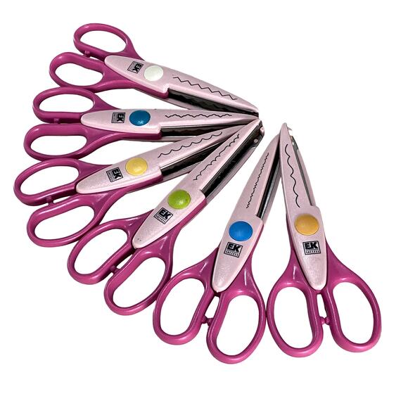 EK Success decorative crafting Scissors pink Set of 6 - Picture 1 of 3